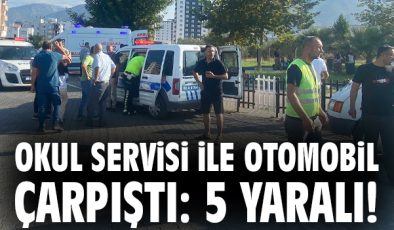 Minibüsle Otomobil Çarpıştı: 5 Öğrenci Yaralı!