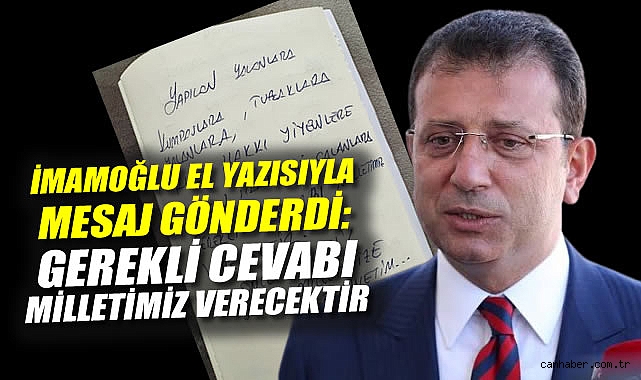 İmamoğlu: Milletime Emanetim, Cevabı Verecek!